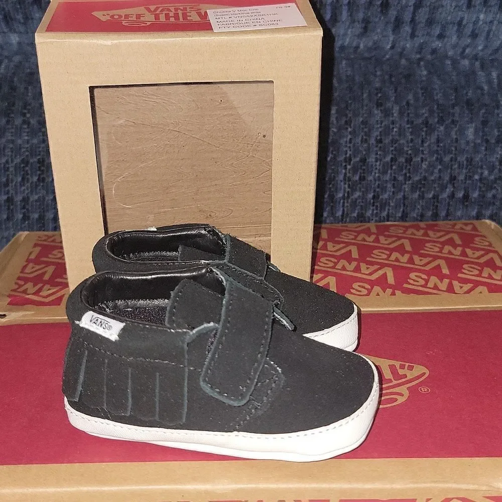 New Vans Chukka V Moc Moccasin Crib Shoes Soft Bottom Fringe Size 3 • 3-6 month